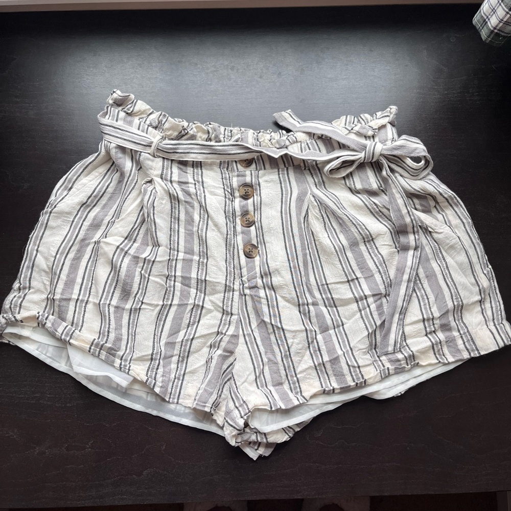 Striped Gray Women's Shorts